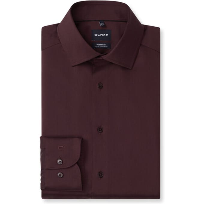 OLYMP Luxor Overhemd, Modern Fit, Global Kent, Chianti