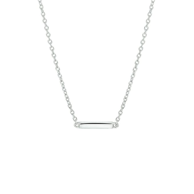 zilver gerhodineerd collier balkje 41 + 4 cm 1324008