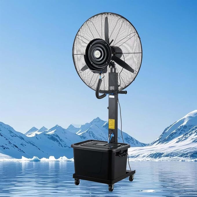 Industriële Verkoeler - Vernevelaar Ventilator - Buitenkoeling Terras - Grote Tank Capaciteit - 43L Tank - Zwart