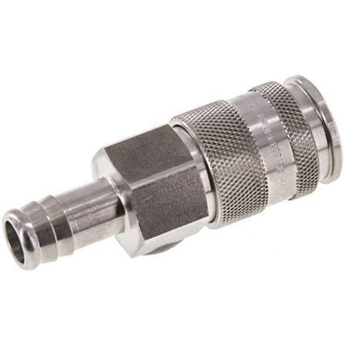RVS DN 10 Luchtkoppeling Snelkoppeling 13 mm Slangpilaar
