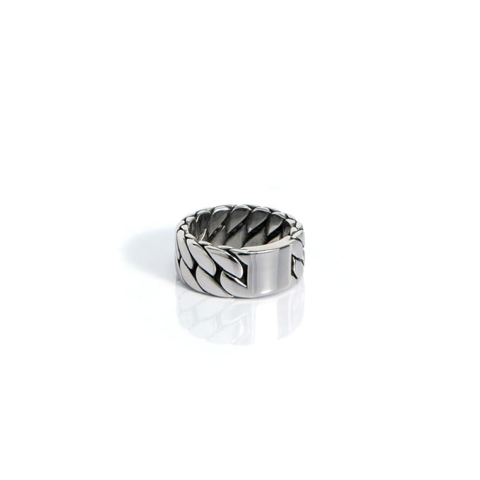 Marenca zilveren heren schakel ring (M)