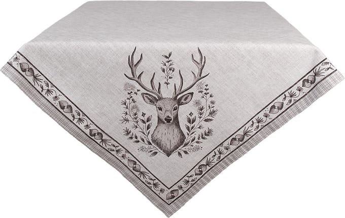 Clayre & Eef Tafelkleed 100x100 cm Beige Katoen Hert