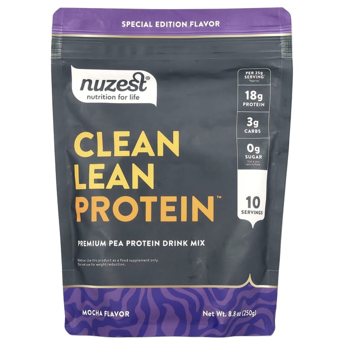 Nuzest, Clean Lean Protein™, Premium Erwteneiwit Drankmix, Mocha , 8,8 oz (250 gram)