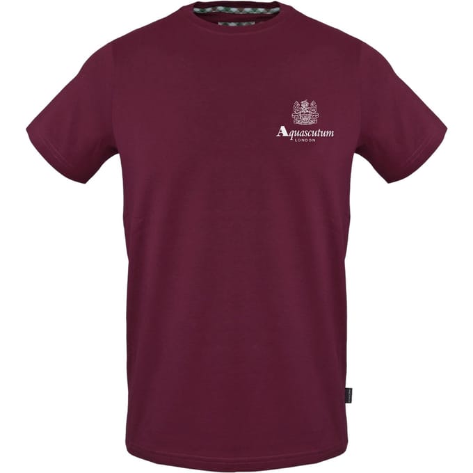 Aquascutum Heren Logo Katoen Regular T-shirt (Rood)