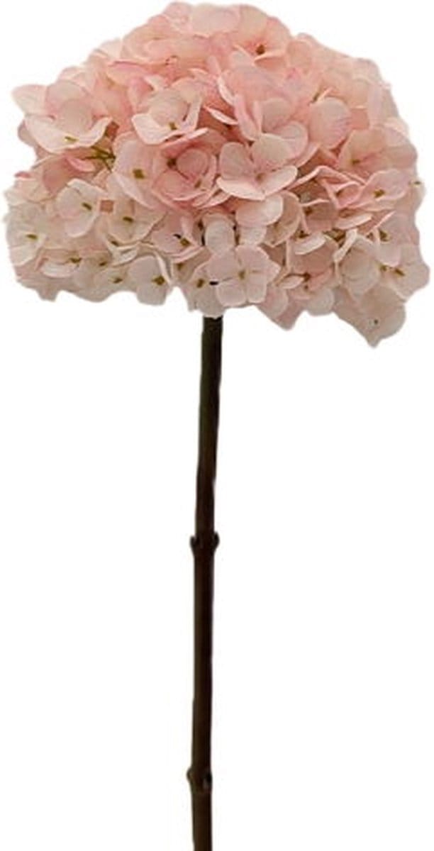 Kunstbloem hortensia 66 cm, creme/roze