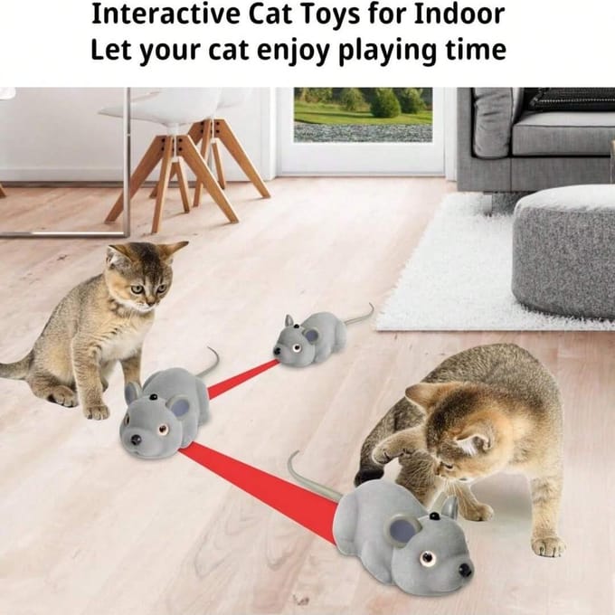 Souris électrique intelligente et mobile, jouet interactif pour chat, jouet pour animaux de compagnie grise