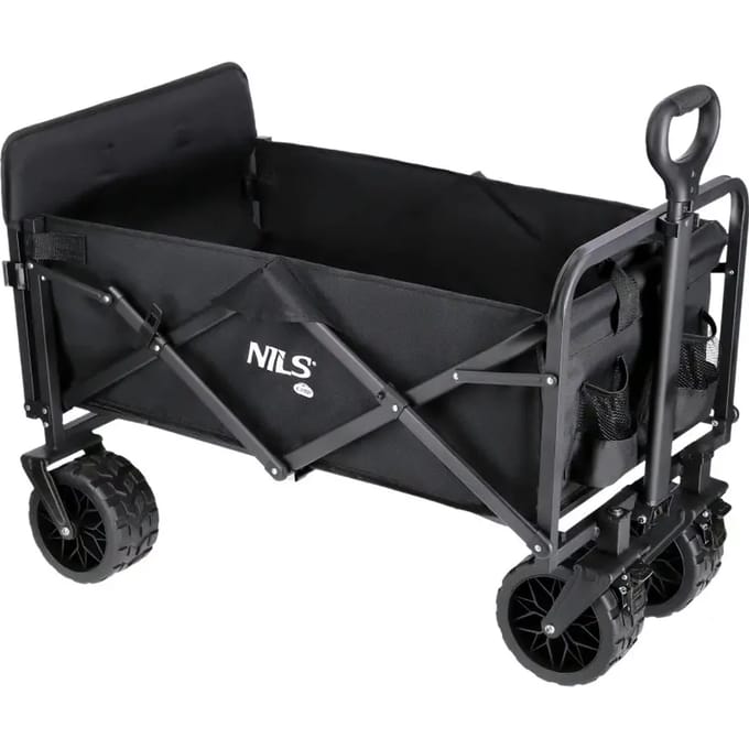NILS Camp Opvouwbare Bolderkar - Zwart - 160L