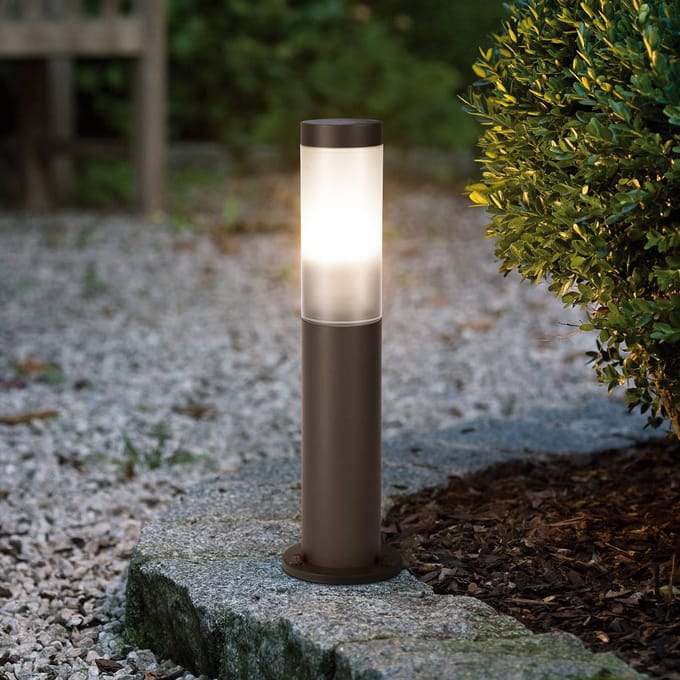 EGLO Helsinki Sokkellamp - Staande lamp Buiten - Sensor - E27 - 45 cm - Bruin