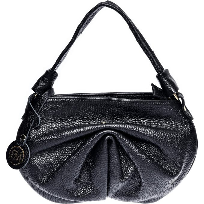 Roberta M Zwart Rundleer Tas