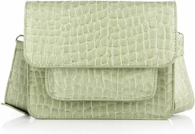 Bijoutheek Tas Crossover Tas Croco Glans Groen