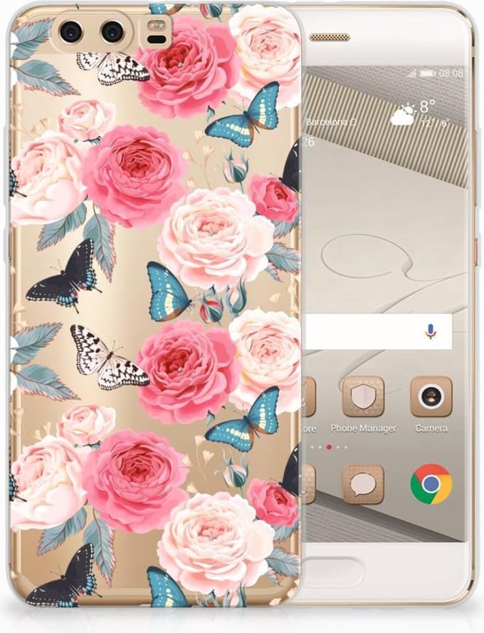Huawei P10 Plus TPU Case Butterfly Roses