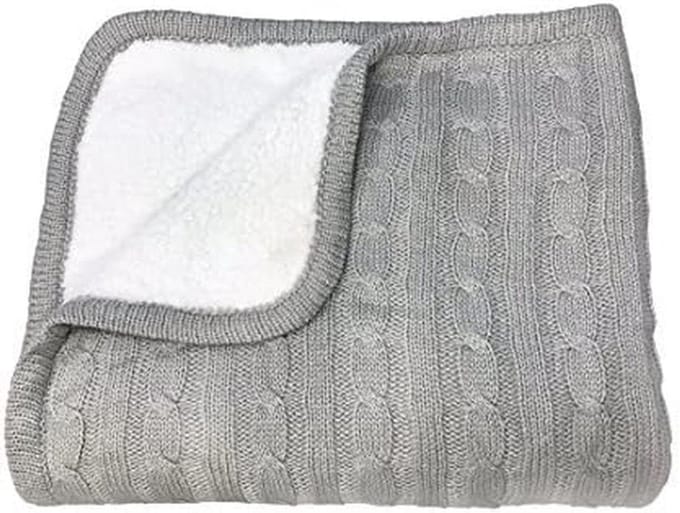 Babyluier Gebreid en Sherpa Fleece - 76 x 100 cm