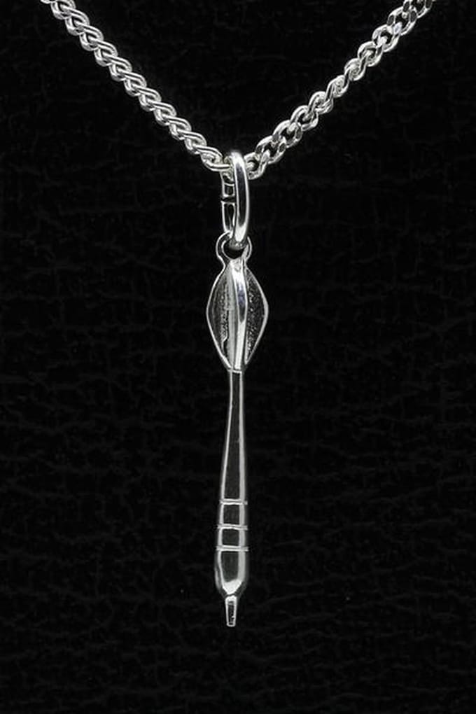 Zilveren Dartpijl ketting hanger - klein