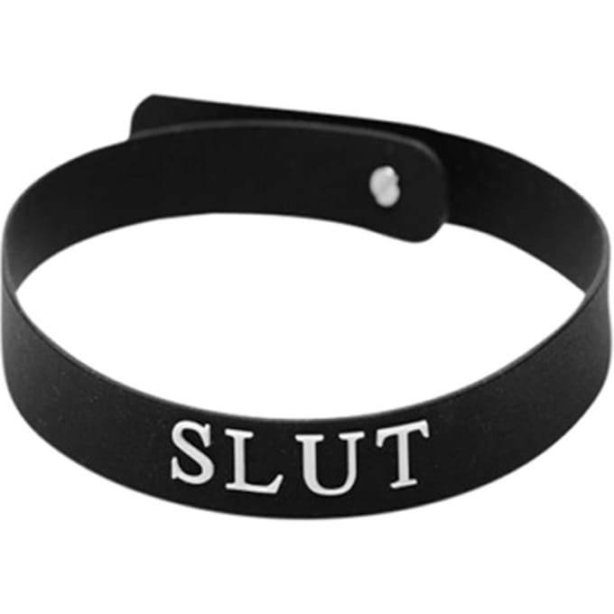Master Series Siliconen Halsband Met 'Slut' Opdruk