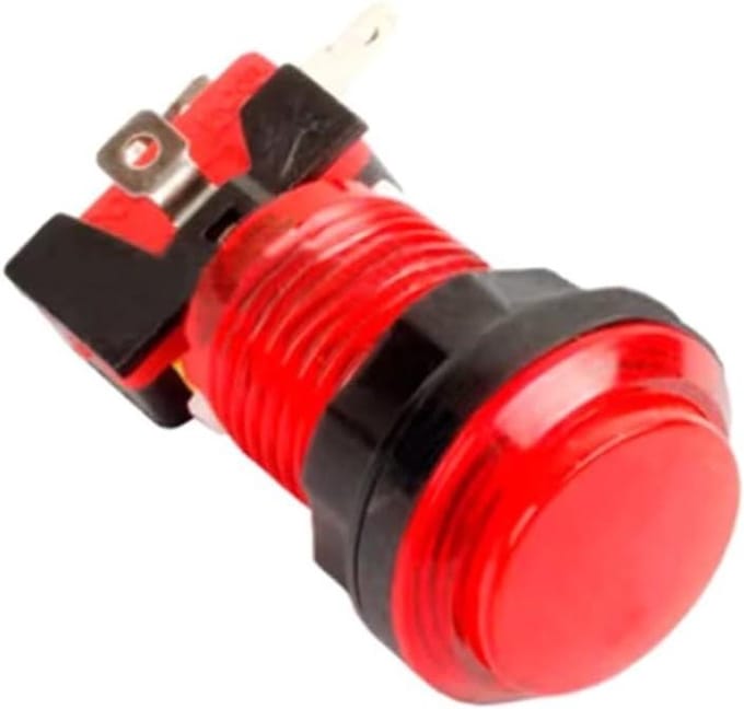 Drukknop Arcade - Spel Schakelaar - Zelfbouw Project - Geïntegreerd LED Licht - 24/32 mm - Rood