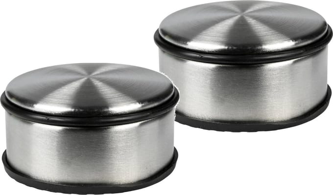 Benson Deurstopper/deurbuffer rond - 2x - RVS - 1.1 kg - 11 x 6 cm