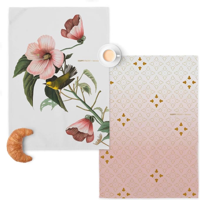 Set van 2 theedoeken Blooming | Happy Friday