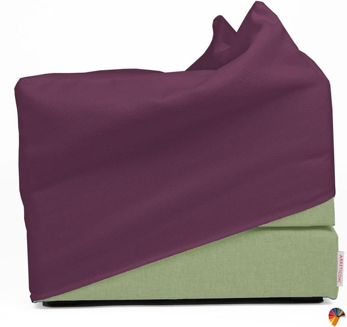 Bed dat transformeerbaar is tot poef, 80x63x45 cm, Italiaans handgemaakt