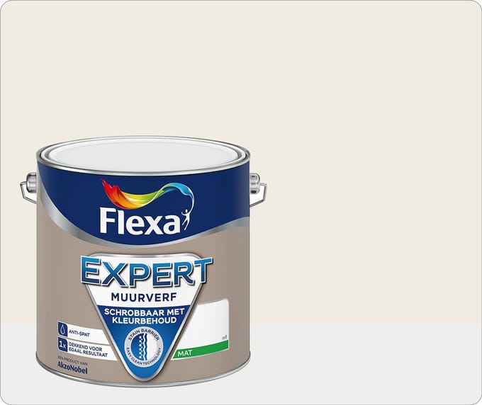 Flexa Expert Muurverf Gebroken Wit / Ral 9010 2.5 L
