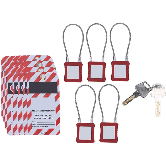 Cadenas de Câble Lockout Tagout Acier Inoxydable Résistant aux Chocs Prévenir la Perte Cadenas de Consignation Électrique white