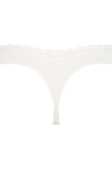Hunkemöller Dames Lingerie String Lola - Wit - maat L