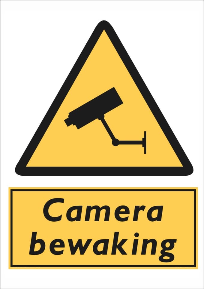 Camera bewaking sticker - A4