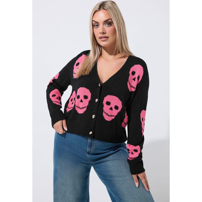 Limited Collection Curve Zwart En Roze Vest Met Schedel Size 40-42
