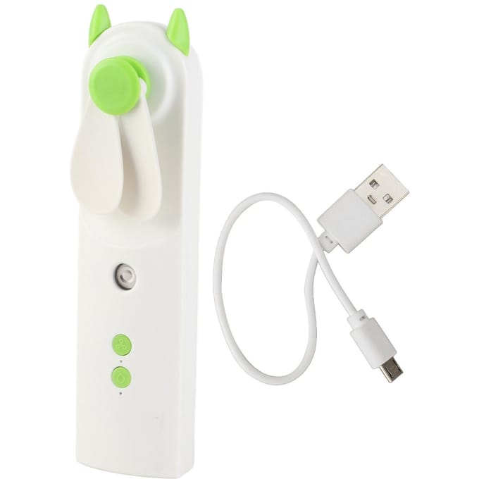 Ventilateur brumisateur portatif réglable et rechargeable, puissant, pour la maison et l'extérieur white