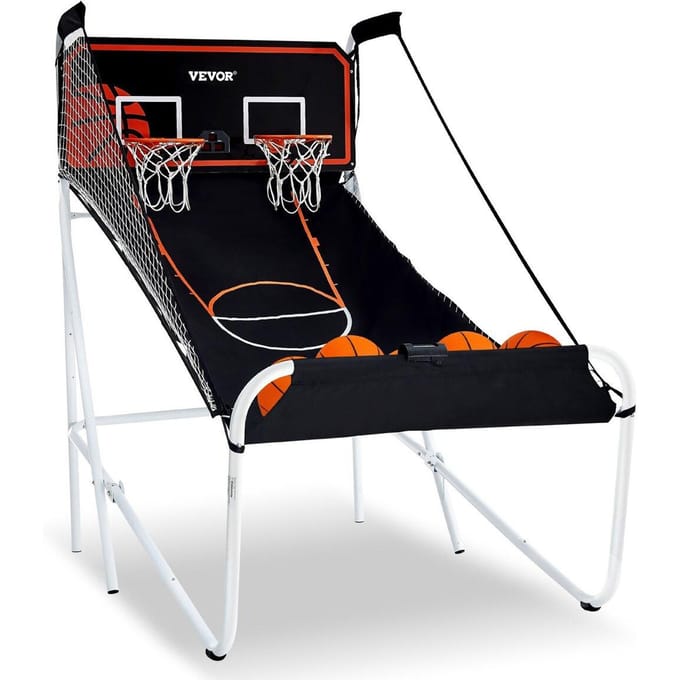 Opvouwbaar Indoor Dubbel Schot Basketbal Arcade Spel 2 Spelers 5 Ballen