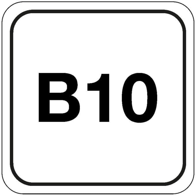 B10 diesel sticker 150 x 150 mm