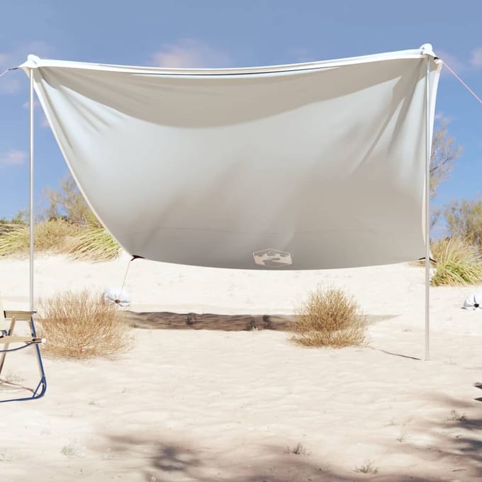 vidaXL - Strandluifel - met - zandankers - 304x300 - cm - grijs