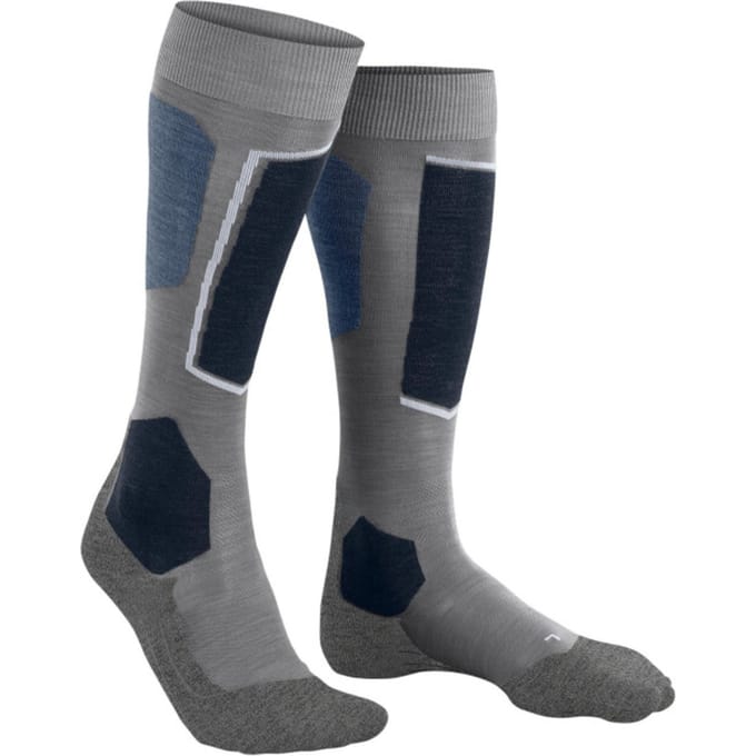 FALKE SK6 Pro warm dun wol lycel functioneel materiaal skisokken dames grijs - maat 39-40