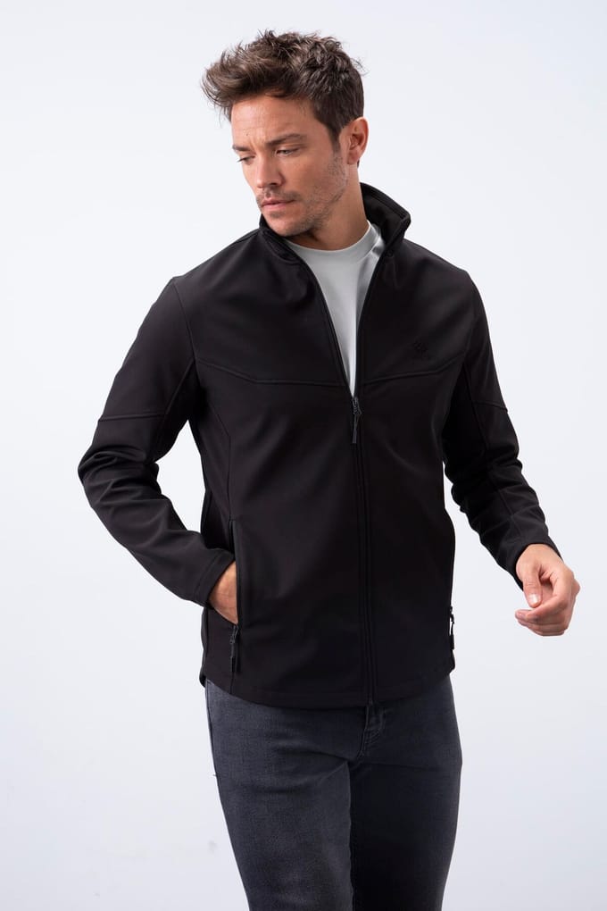 Heren Effen Scuba Zip-Front Jas
