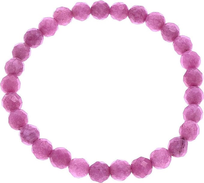Edelstenen armband Jade Old Pink - elastisch - roze - luxe sieraden zakje - armband dames - roze armband - elastisch armband