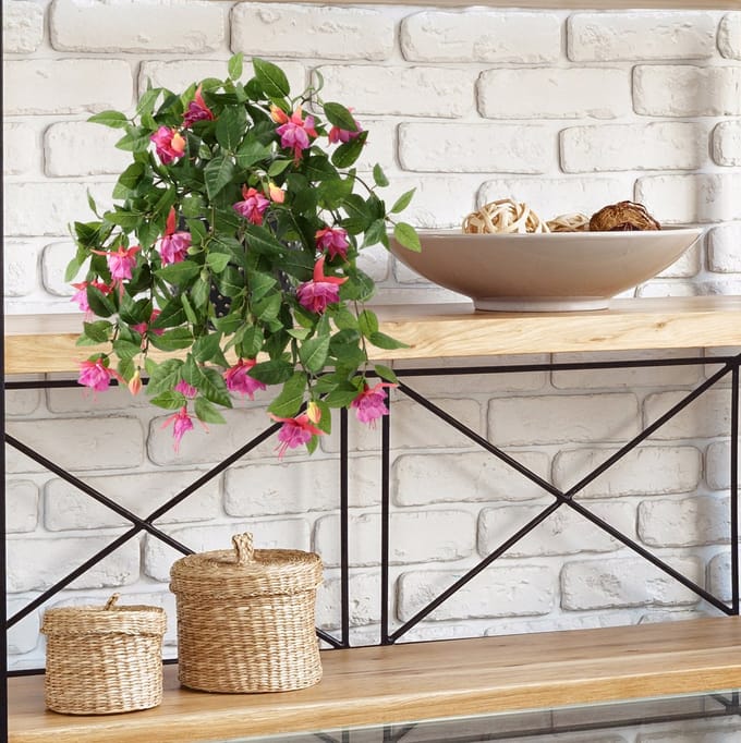 Fuchsia Kunst Hangplant Paars 45cm