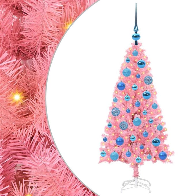 vidaXL - Kerstboom - Roze - 120 - cm - PVC