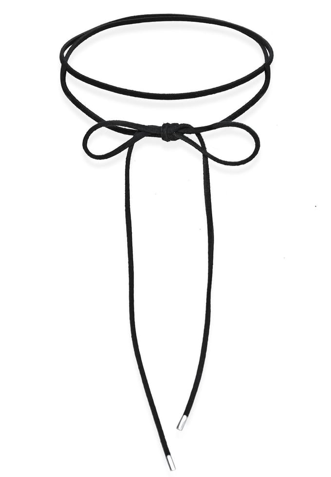 Elli Halsketting choker strik velour zwart