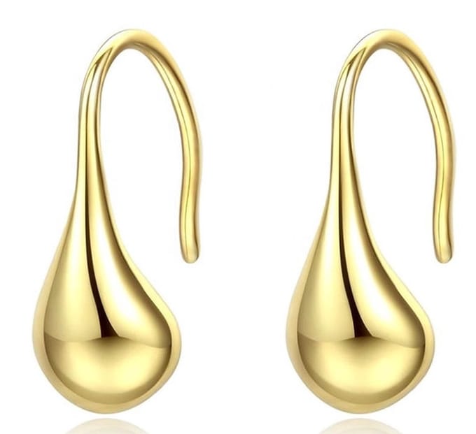 Oorringen / oorbellen zilver Aqua goudkleurig