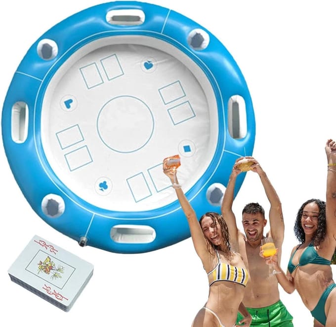 Drijvende Speltafel - Opblaasbaar Tafel - Water Spelletjes - Met Drankhouder - Diameter 100 cm - Niet gespecificeerd