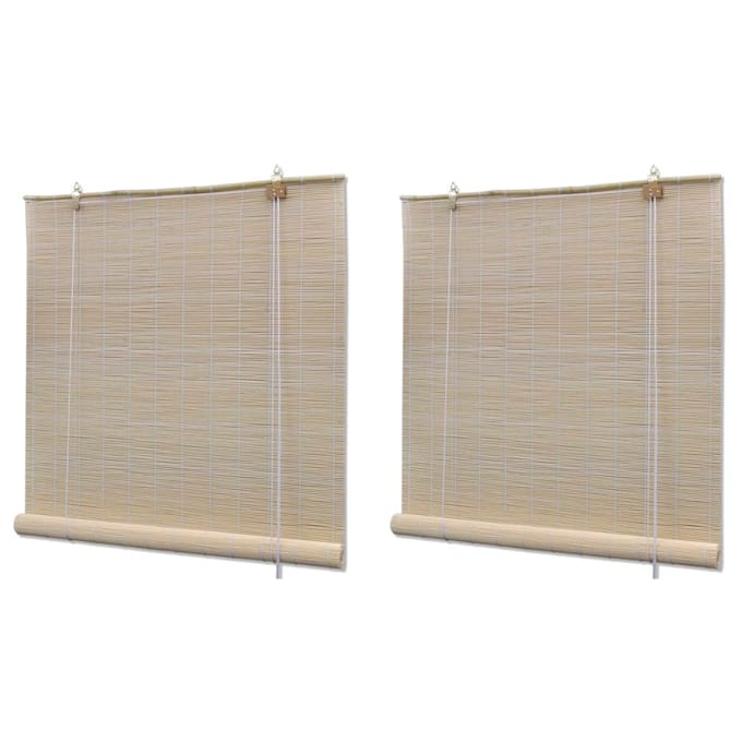 vidaXL - Rolgordijnen - 2 - st - 120x160 - cm - bamboe - natuurlijk
