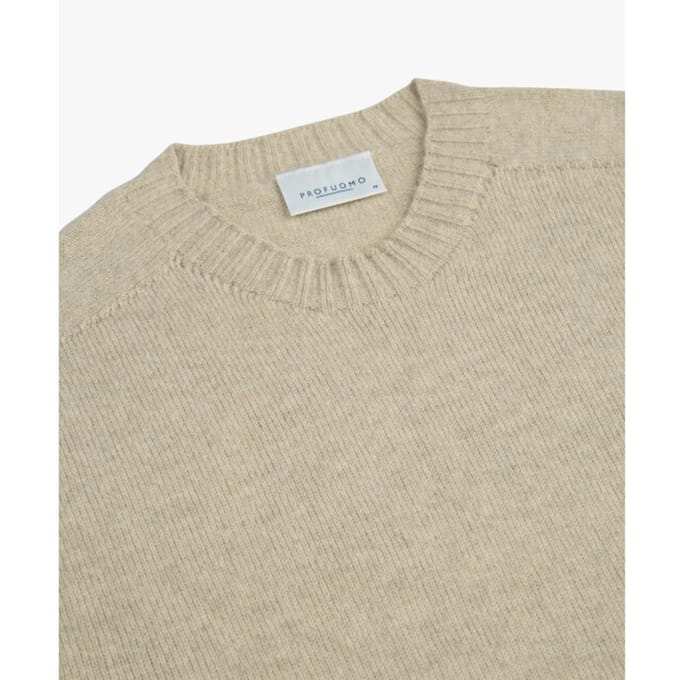 Profuomo Ppxj30018g pullover crew neck light beige