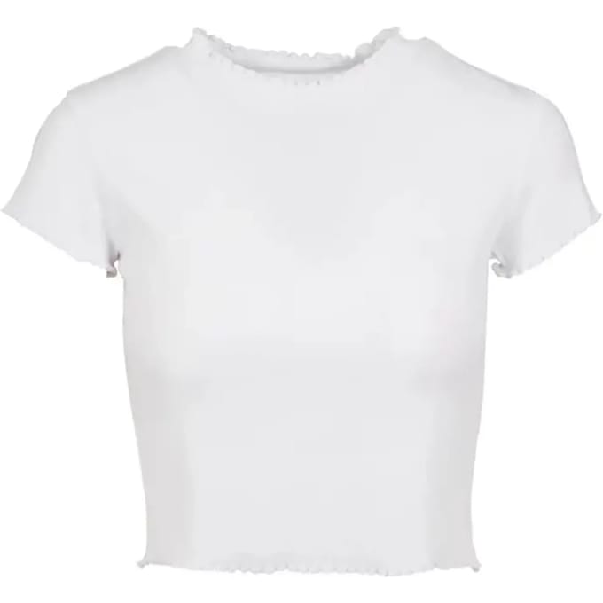 Urban Classics - Cropped Rib Crop top - XS - Wit