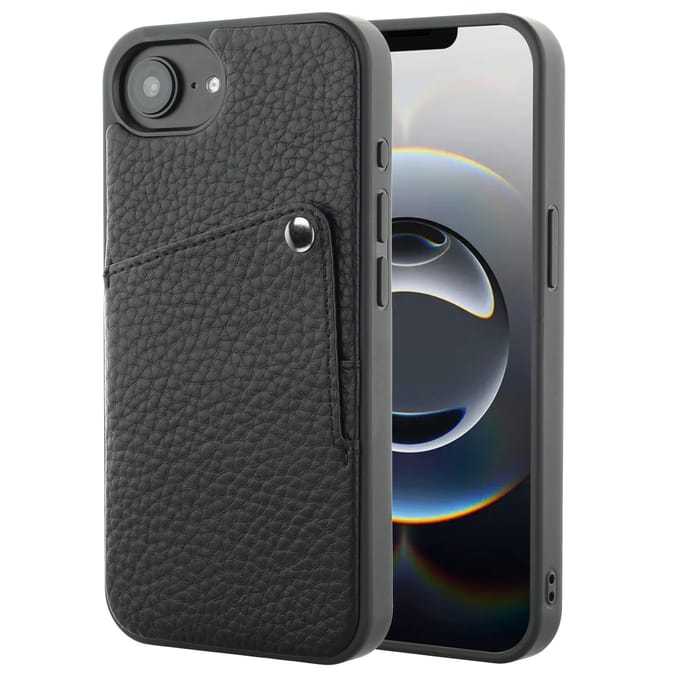 Selencia Hoesje - Geschikt voor Apple iPhone 17e / 16e - Backcover met Pashouder - Zwart