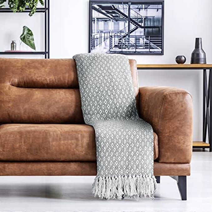 Scandi Geweven Gerecycled Katoenen Plaid - 50x60 (127x152cm)