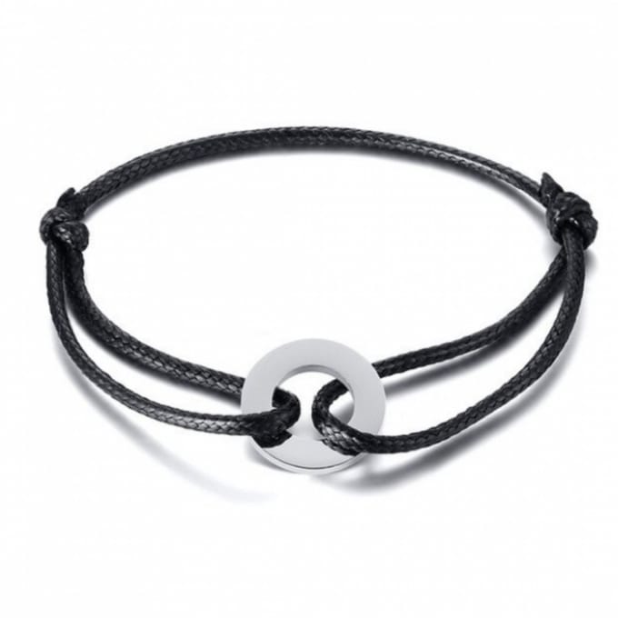 Schuifkoord -armband- Metalen object -rond - Charme Bijoux