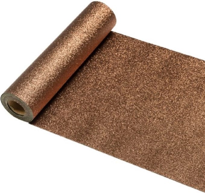 Chaks Tafelloper op rol - brons glitter - 30 x 500 cm - polyester