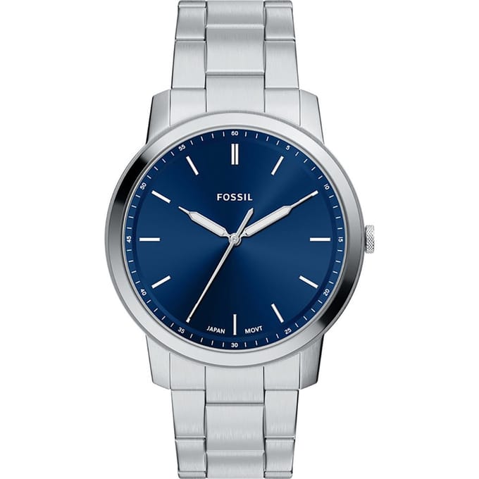 FOSSIL Minimalist Mannen Horloge 44 mm Zilverkleurig