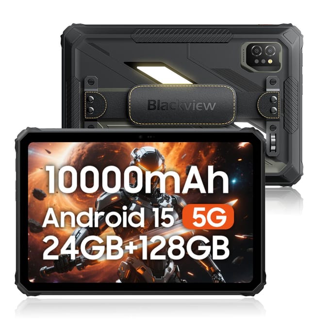 Blackview Active 7 5G Robuuste Tablets Android 15 11 inch Scherm 8+16 GB RAM 128GB ROM Tablet PC 6600mAh 8+128 grijs
