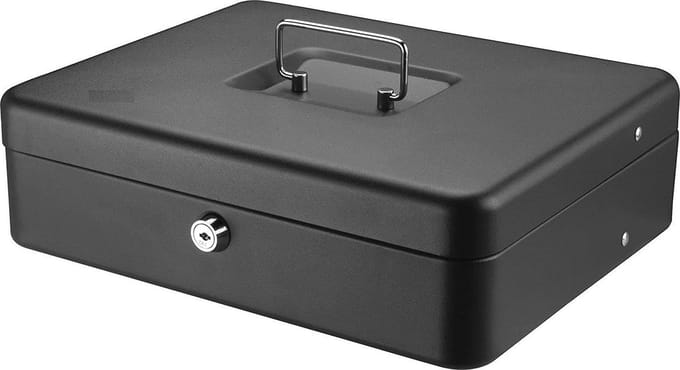 12" Geldkist met Draaggreep en Uitneembare Lade