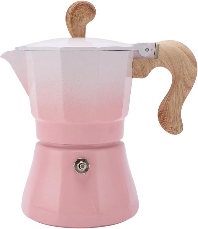 Koffiezetapparaat - Percolator Mokkapot - Traditionele Koffie - Snelle Warmtegeleiding - 150 Ml - Verloop Roze